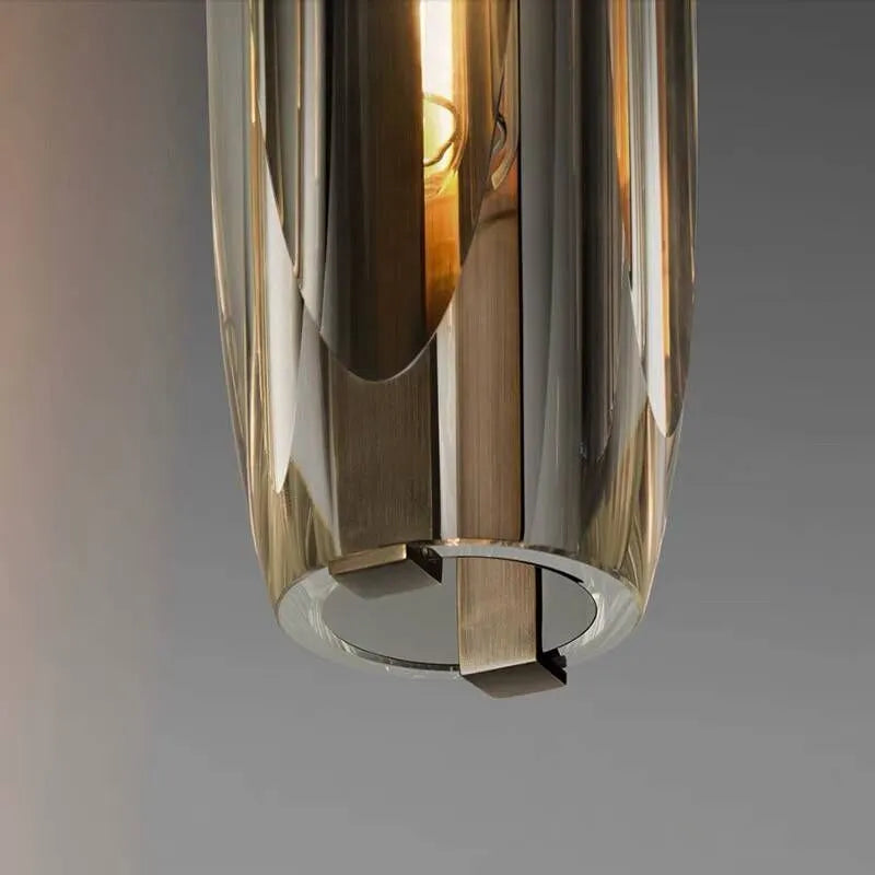 Hanglamp Glas & Messing Rookgrijs E14 Eetkamer Woonkamer Slaapkamer Modern Exclusief Elegante Verlichting | Sulvida