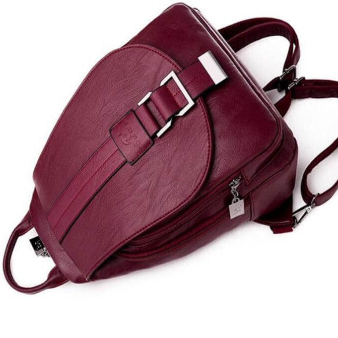 Elegante leren rugzak dames stijlvol draagcomfort luxe design dagelijks gebruik praktische vakken zakken | Sulvida