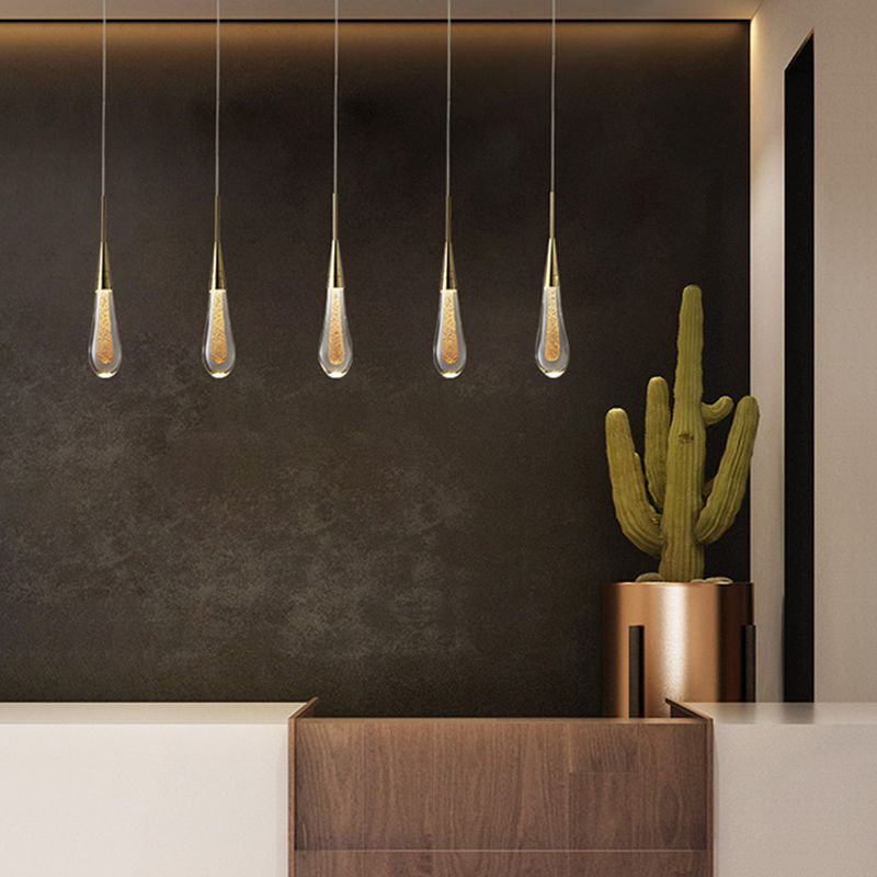 Hanglamp Goudkleurig Kristal Met Druppelvorm Modern Design Voor Woonkamer Eetkamer LED Verlichting Luxe | Sulvida