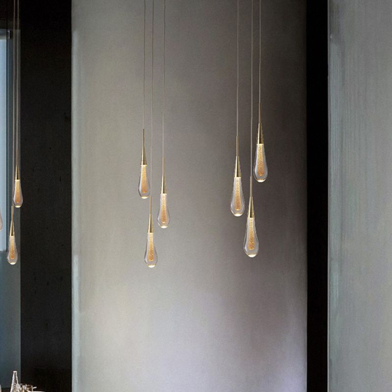 Hanglamp Goudkleurig Kristal Met Druppelvorm Modern Design Voor Woonkamer Eetkamer LED Verlichting Luxe | Sulvida