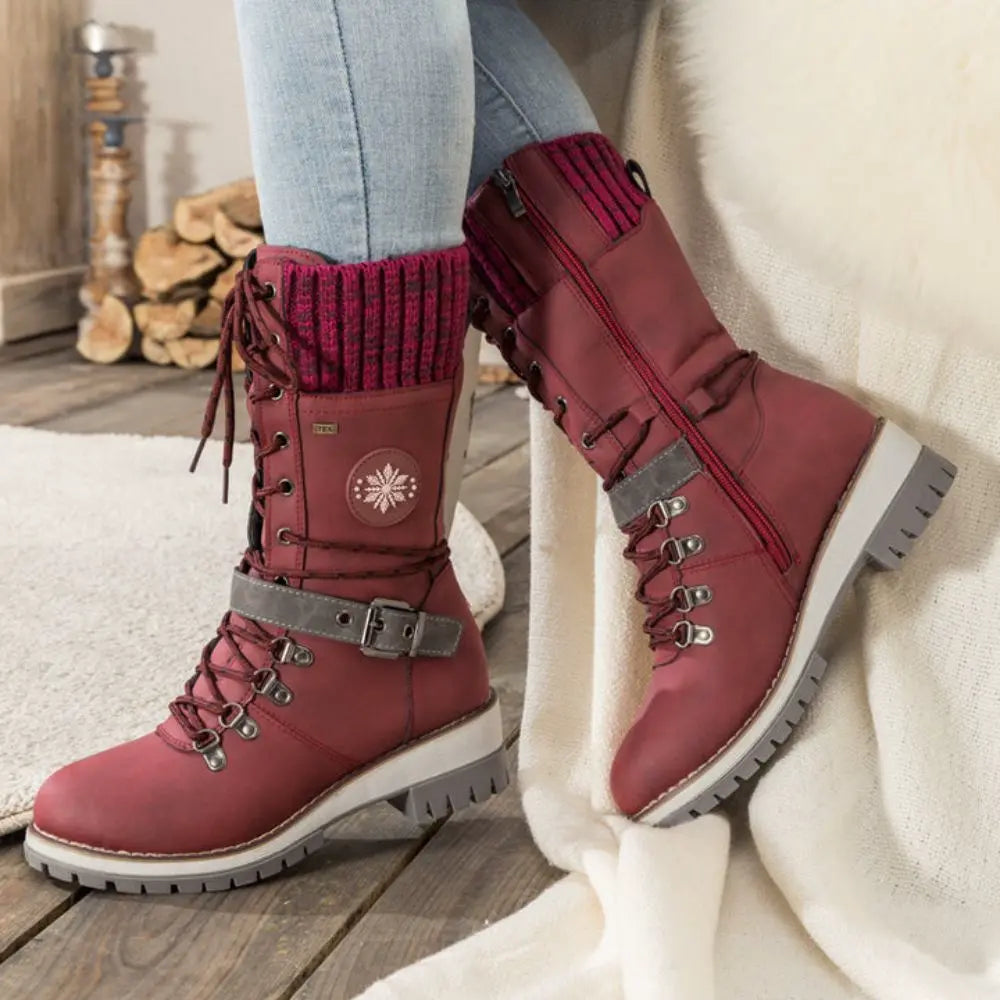 Dames Enkellaarsjes Waterdicht Winter Antislip Gevoerd Warm Snowboots Stevige Outdoor Wandelschoenen Sneeuw | Sulvida