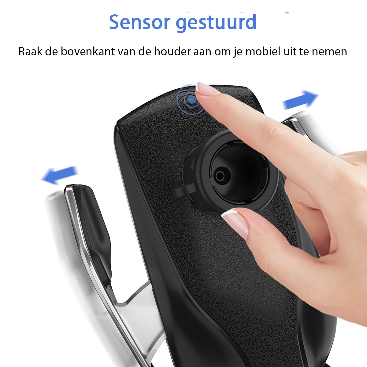 Automatische Smartphonehouder voor Auto met Draadloze Oplaadmodule Ventilatierooster 360° Zwenkbaar Zilver Goud | Sulvida