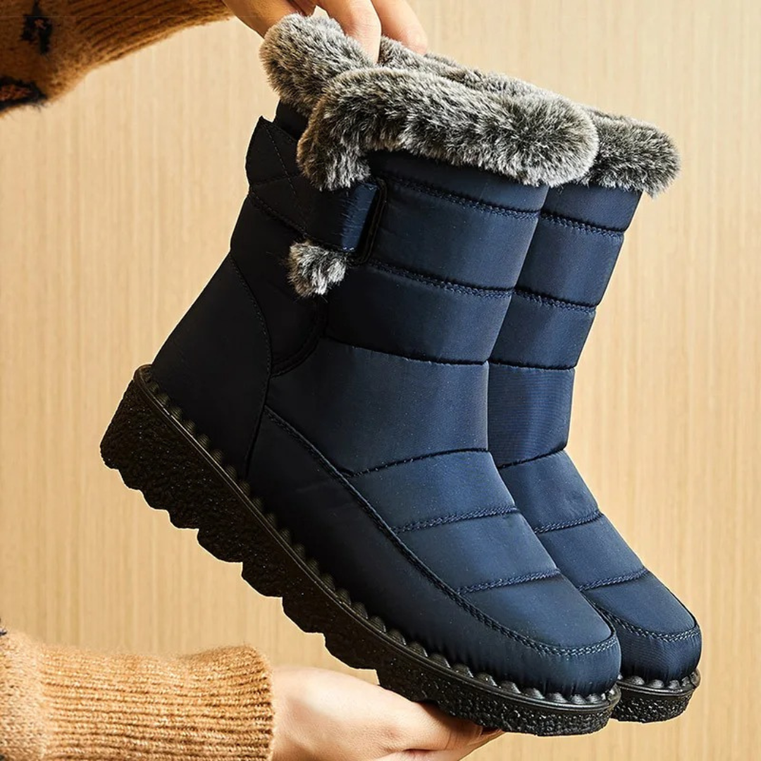 Dameslaarzen Waterdicht met Warmvoering Antislip Zool Klittenband Winterschoenen Dames Wol Sneeuw Winter Comfort | Sulvida