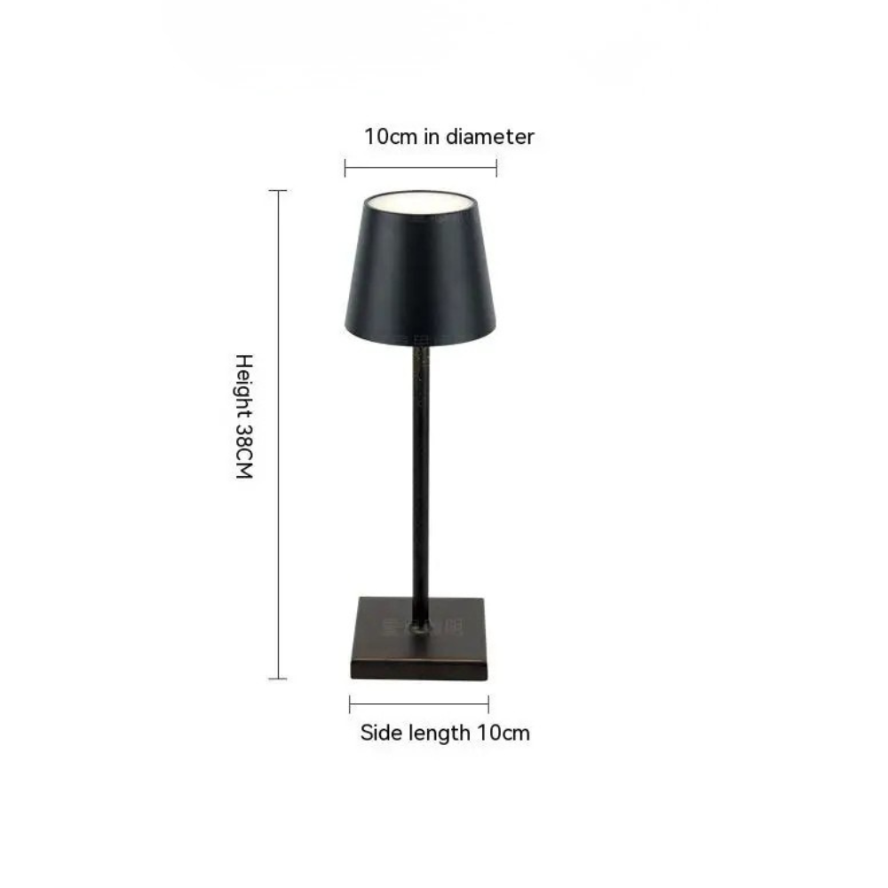 Draadloze Oplaadbare Tafellamp Dimbaar Touch 38cm Metaal LED Sfeerlamp Cordless Binnen Buiten Terras | Sulvida