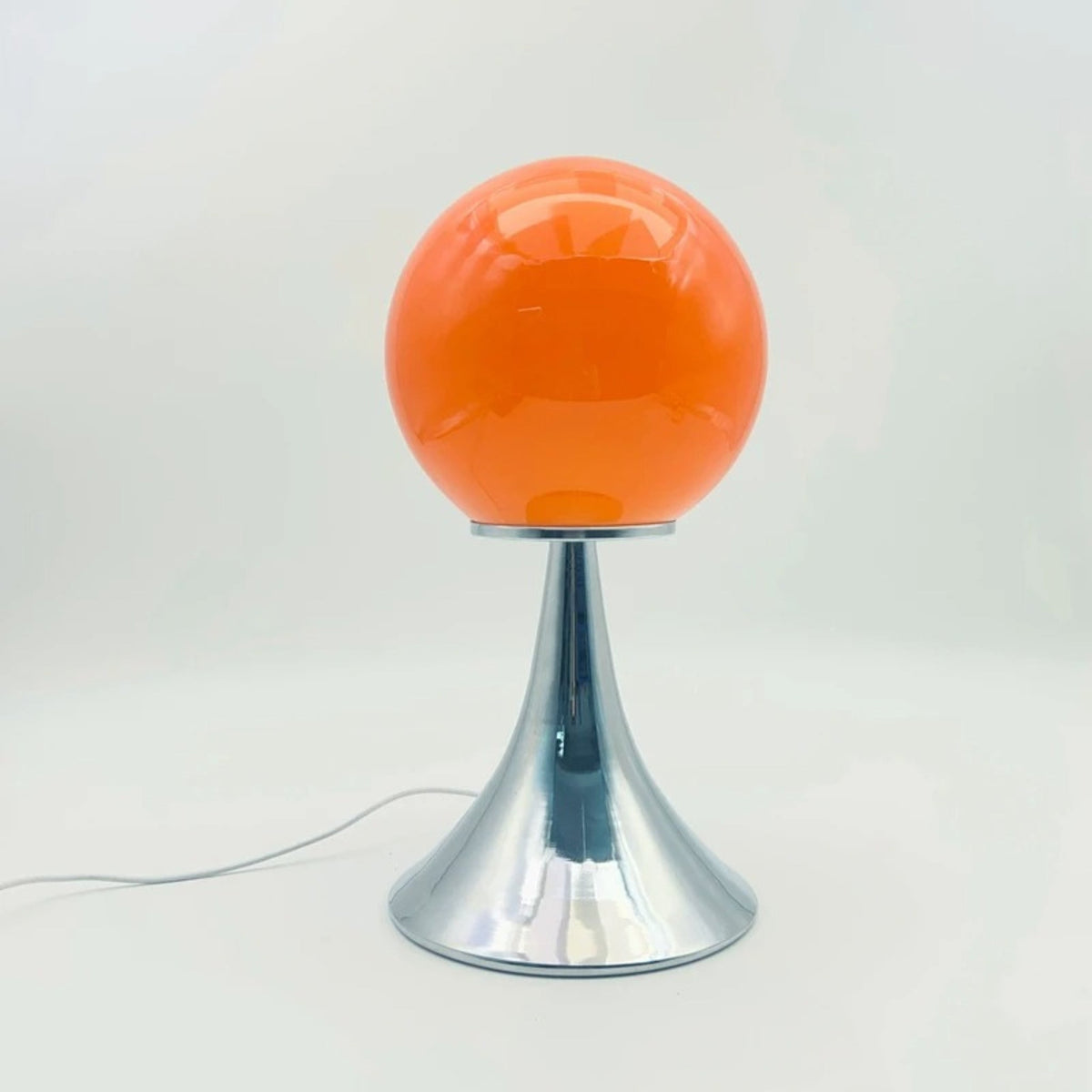 Glazen Tafellamp met Metalen Voet Bol Design Wit Oranje Roze Crème 30x15cm Dimbaar Sfeerlicht Woonkamer | Sulvida