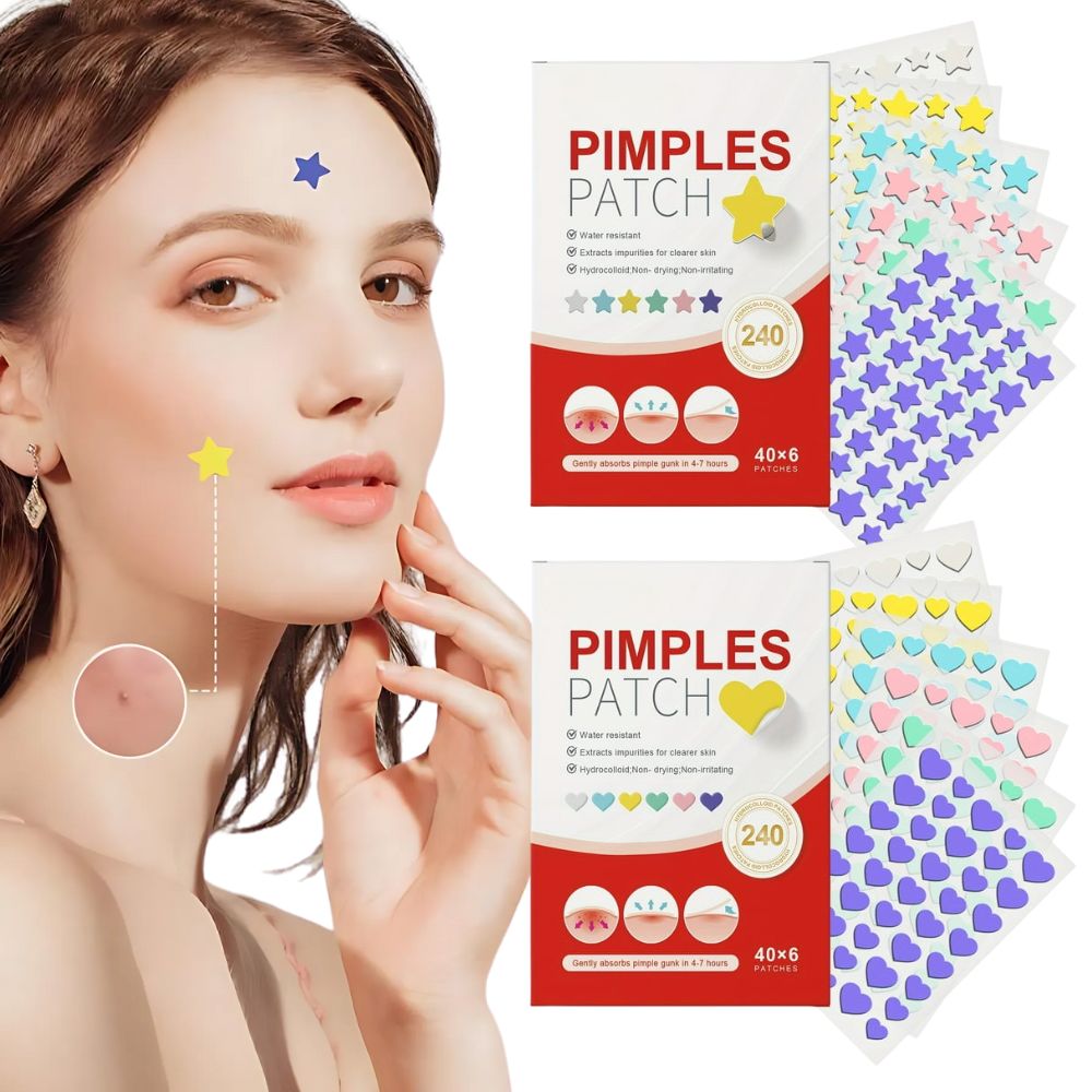 Puistjespleister hartjes en sterretjes design 240 stuks hydrocolloid acnebehandeling gezichtsverzorging | Sulvida