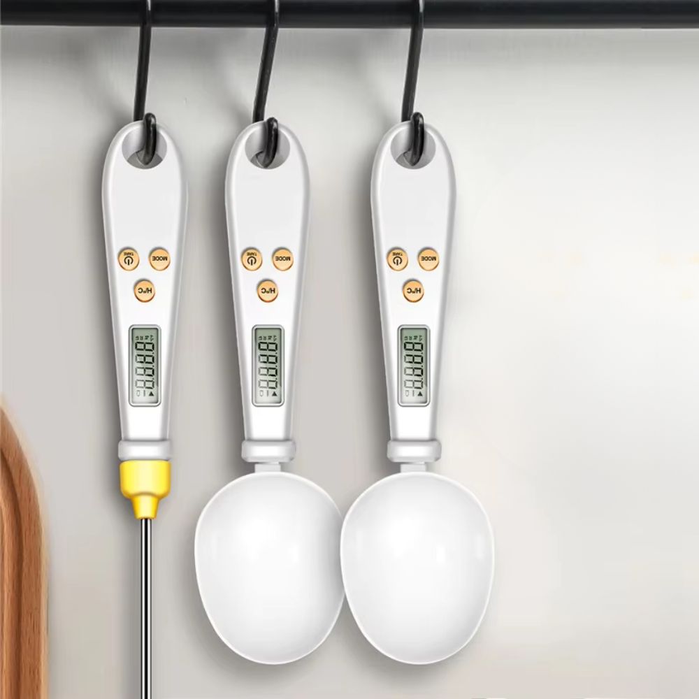 Digitale Lepelweegschaal met Voedselthermometer 2-in-1 Keukenweegschaal LCD voor Meel Kruiden Bakken Koken | Sulvida