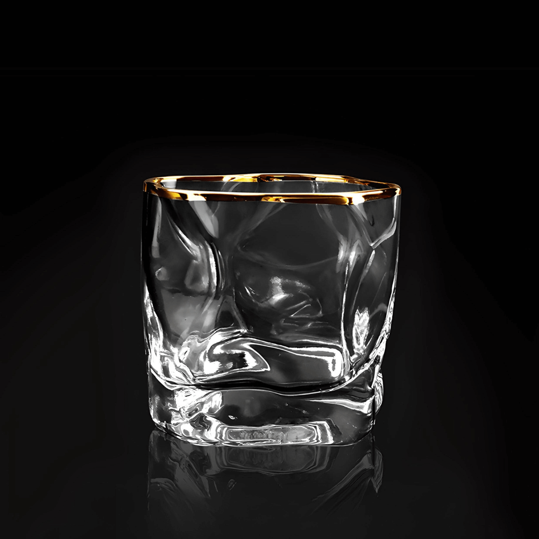 Japans Whiskyglas met Kristalreliëf en Vergulde Rand voor Stijlvol Genieten Thuis Whisky Cocktail Glas | Sulvida