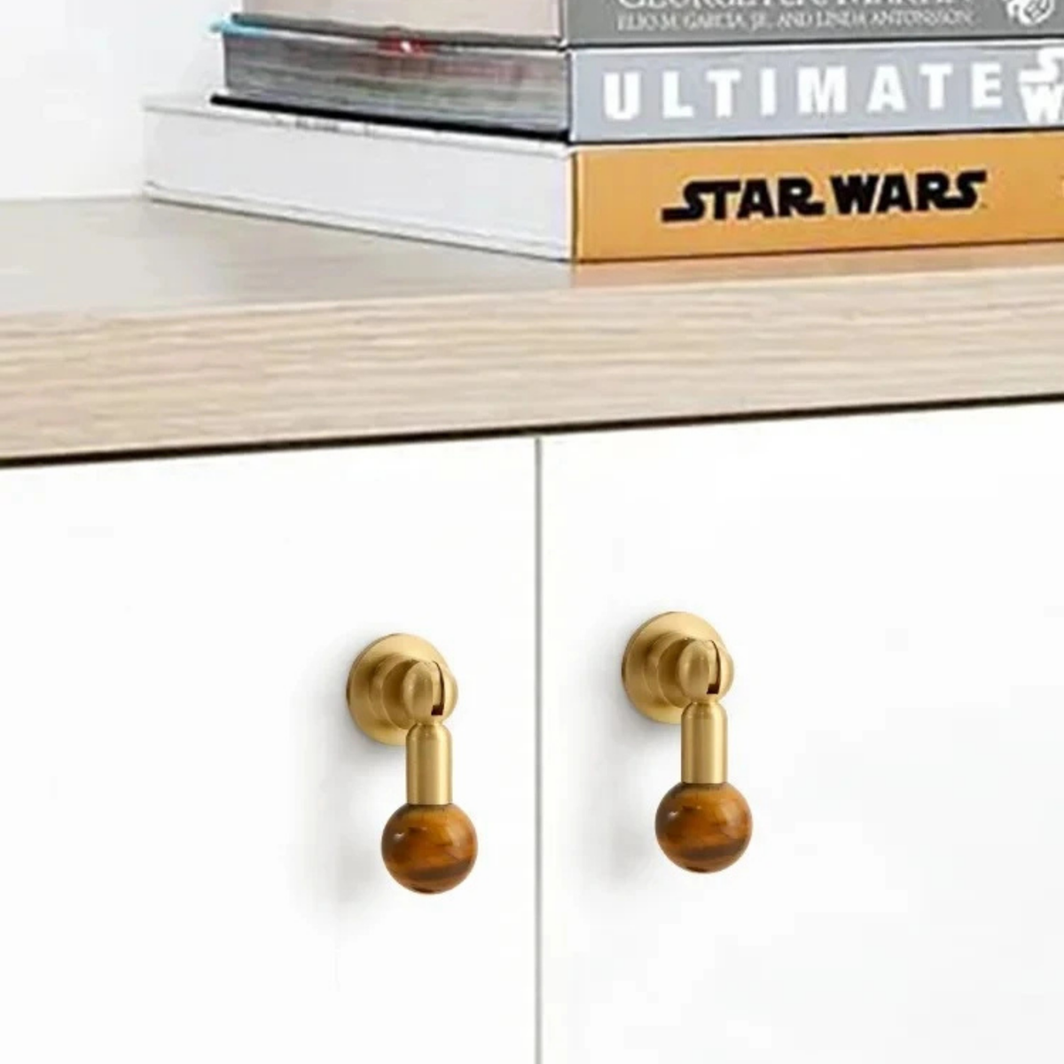 Kristallen Kastknop Amber – Messing en Glas Meubelgreep voor Kasten en Lades – Stijlvolle Decoratieve Kasthardware | Sulvida