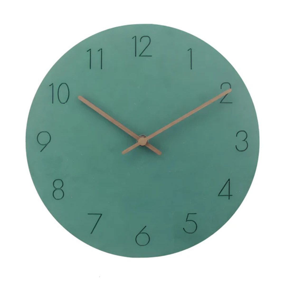 Houten wandklok met stille uurwerk Ø29cm scandinavisch design woonkamer slaapkamer kantoor wand decoratie | Sulvida