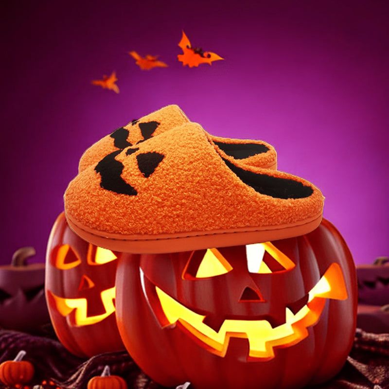 Halloween Huispantoffels met Pompoenenprint Antislip Zachte Binnenschoenen Comfortable Indoor Sloffen Volwassenen | Sulvida