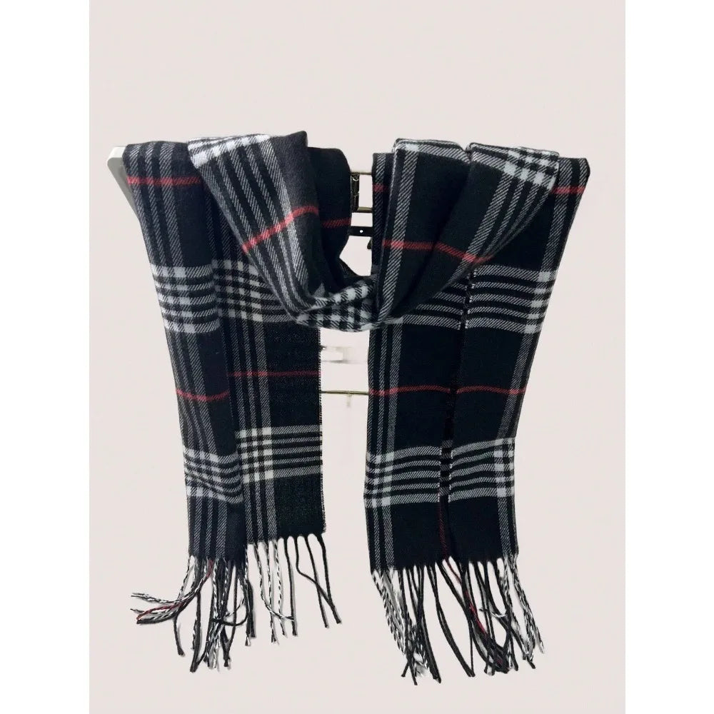 Gebreide Sjaal met Cashmere-Feel voor Herfst en Winter – Unisex Ruit Halswarmer Zachte Wollen Wintersjaal | Sulvida