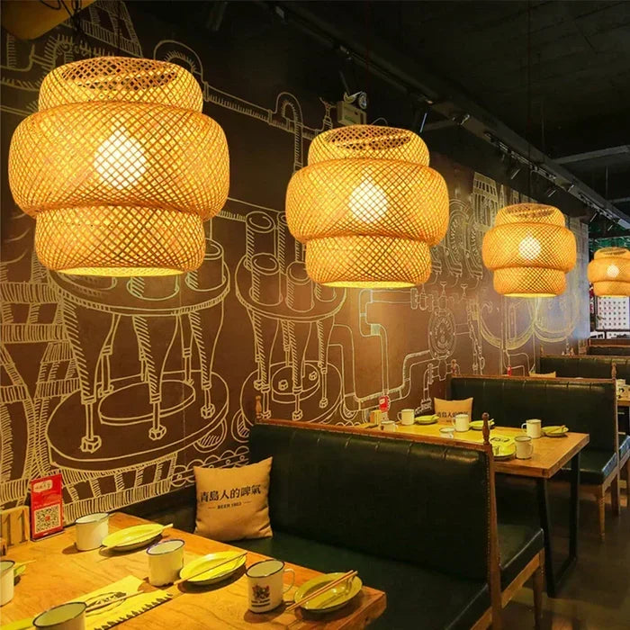 Handgeweven Rotan Hanglamp – Natuurlijke Verlichting voor een Warme Sfeer | Sulvida