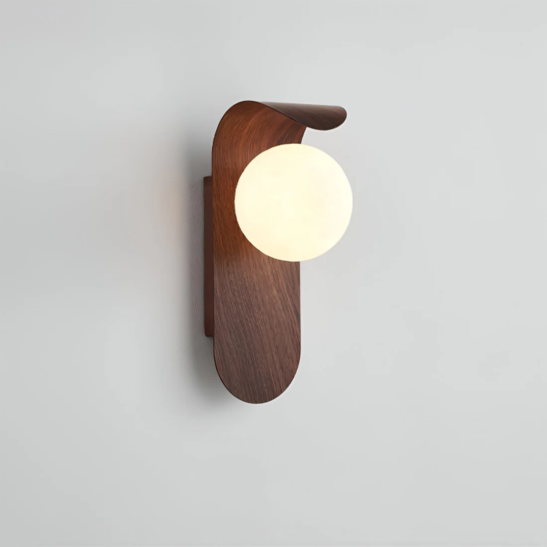 Scandinavische Wandlamp LED Hout & Glas Warm Licht Woonkamer Slaapkamer Minimalistische Sfeerverlichting | Sulvida
