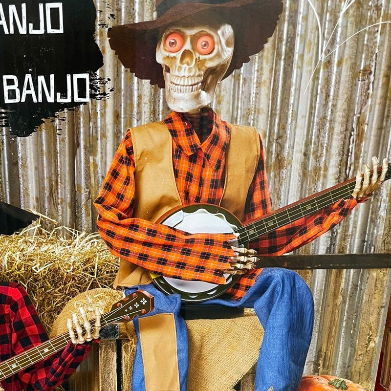 Geanimeerde Skeletten met Banjo Geluid en Bewegingssensor Halloween Decoratie Binnen en Buiten Feestdecoratie | Sulvida