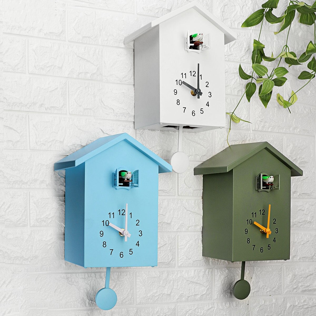 Houten Koekoeksklok met Geluidsmodule Kwarts Uurwerk Modern Minimalistisch Wandklok Woonkamer Keuken | Sulvida