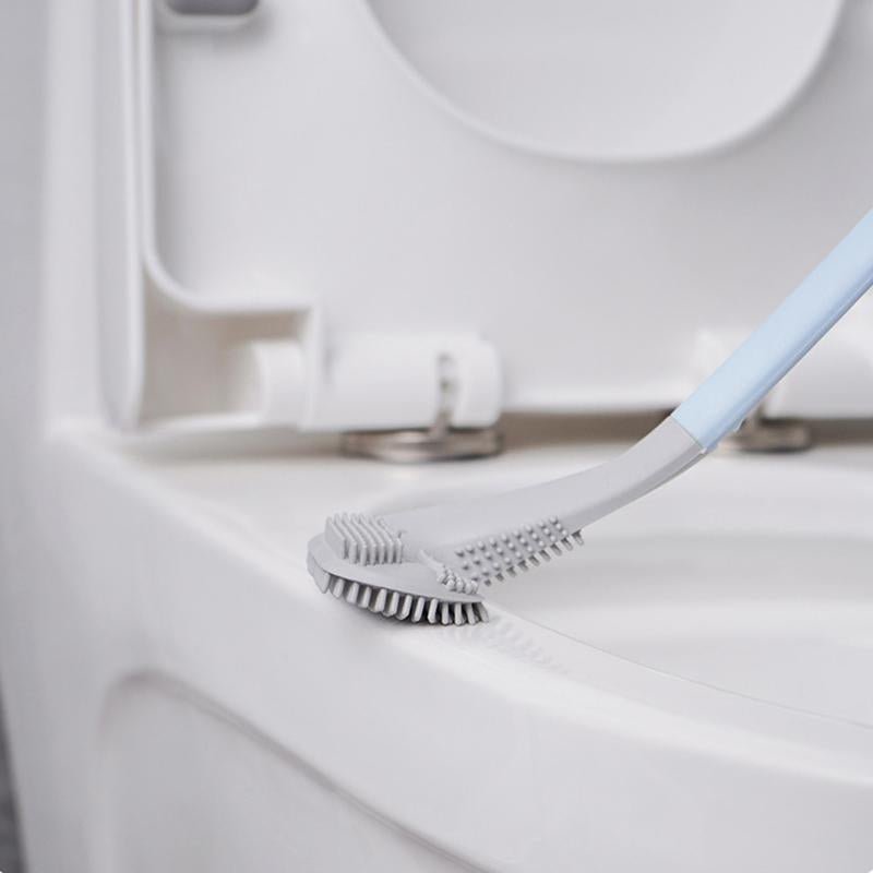 Driehoekige WC-Borstel met Wandhouder | Hygiënische Toiletborstel voor Moderne Badkamer Zonder Boren | Sulvida