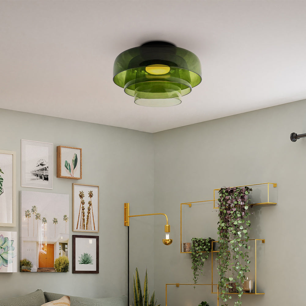 Glazen Plafondlamp Gelaagd Design Meerdere Formaten Warm Wit LED Licht Eetkamer Woonkamer Keuken Slaapkamer | Sulvida