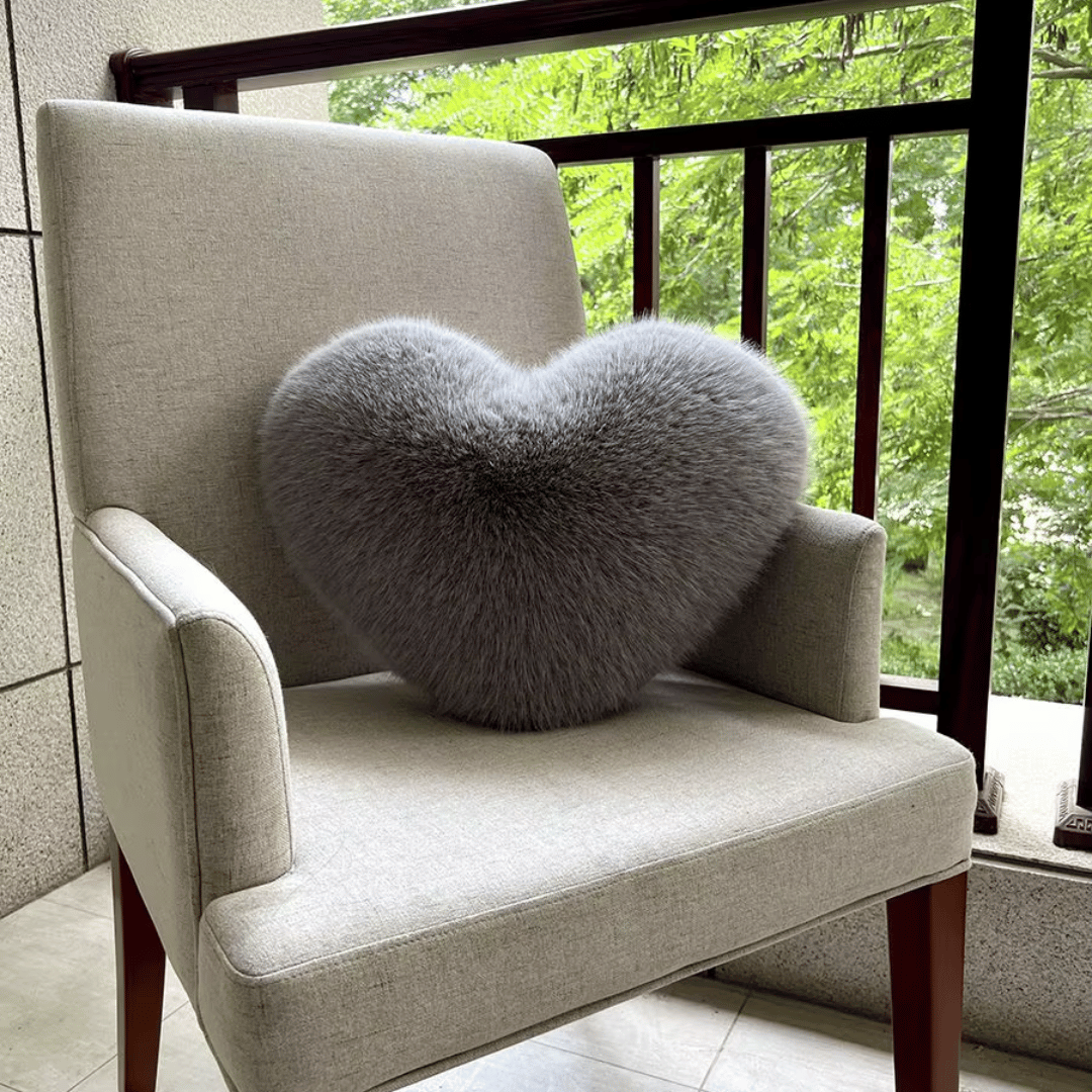 Hartvormig Sierkussen Zacht Pluche Decoratiekussen Knuffelkussen 32×40 cm Beige Wit Groen Woonkamer Slaapkamer | Sulvida