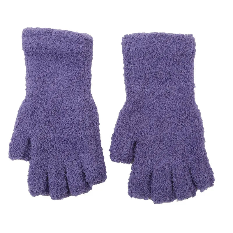 Gebreide Vingerloze Handschoenen – Warme Halfvingerhandschoenen voor Winter – Zachte Fleece Voering Dames | Sulvida