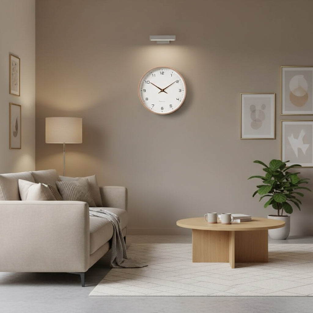 Wandklok Hout Scandinavisch Design 25cm 30cm Minimalistisch Stille Uurwerk Woonkamer Keuken Interieur | Sulvida