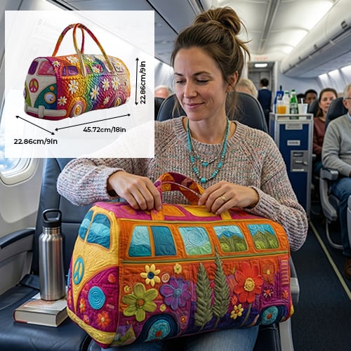Sac de voyage matelassé à imprimé floral, 45.5 x 22.5 x 22.5 cm - Voyagez avec élégance grâce à sa forme robuste et à sa grande capacité | Sulvida