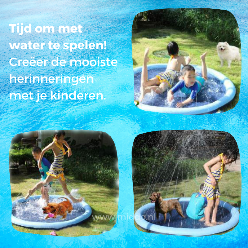 Waterspeelmat voor kinderen en huisdieren tuinspeelgoed sprinkler speelkleed zomer waterplezier buitenspelen | Sulvida