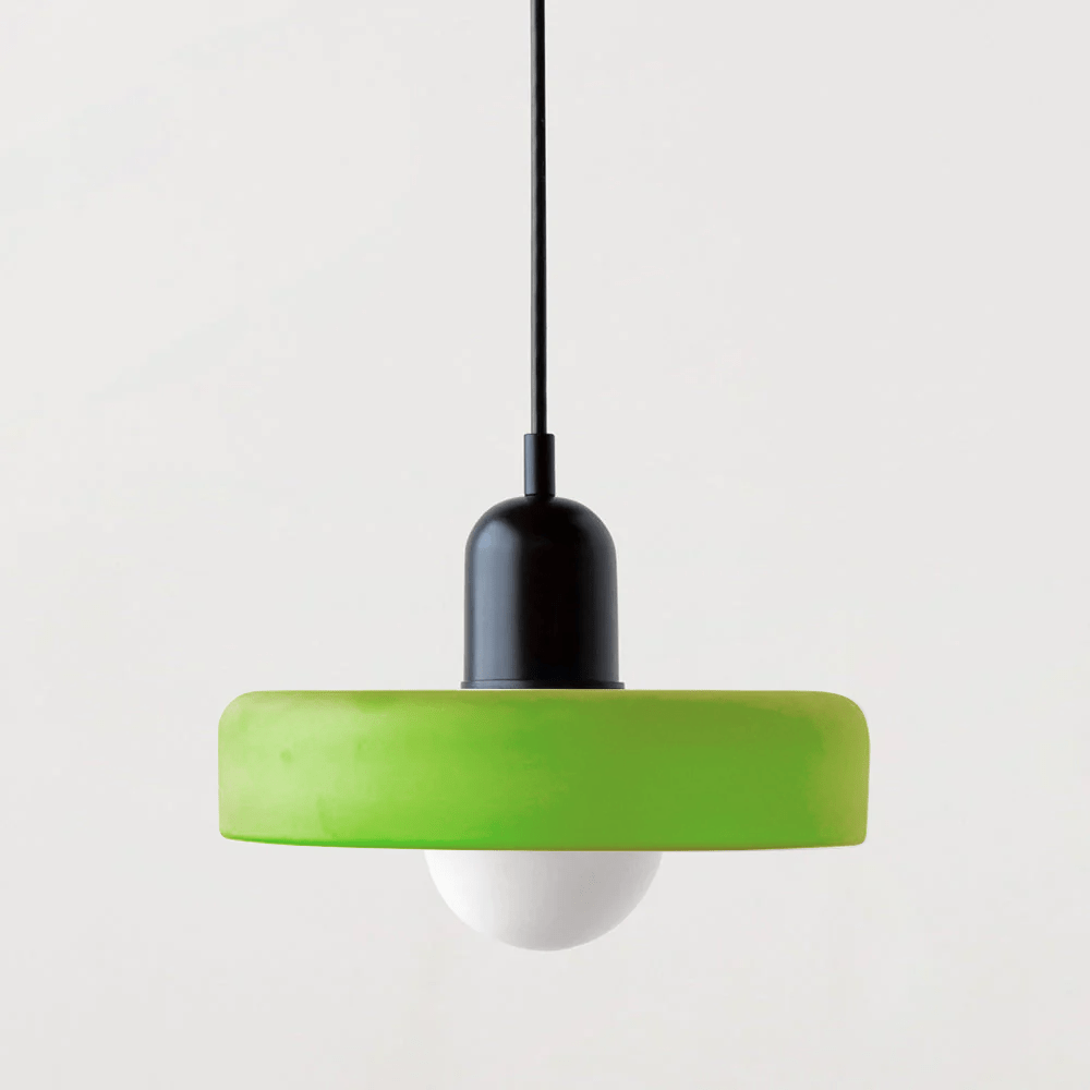 Glazen Hanglamp Rond Design Gekleurd Glas Ø25-35cm Groen Geel Wit Eettafel Woonkamer Eetkamer Decoratief | Sulvida