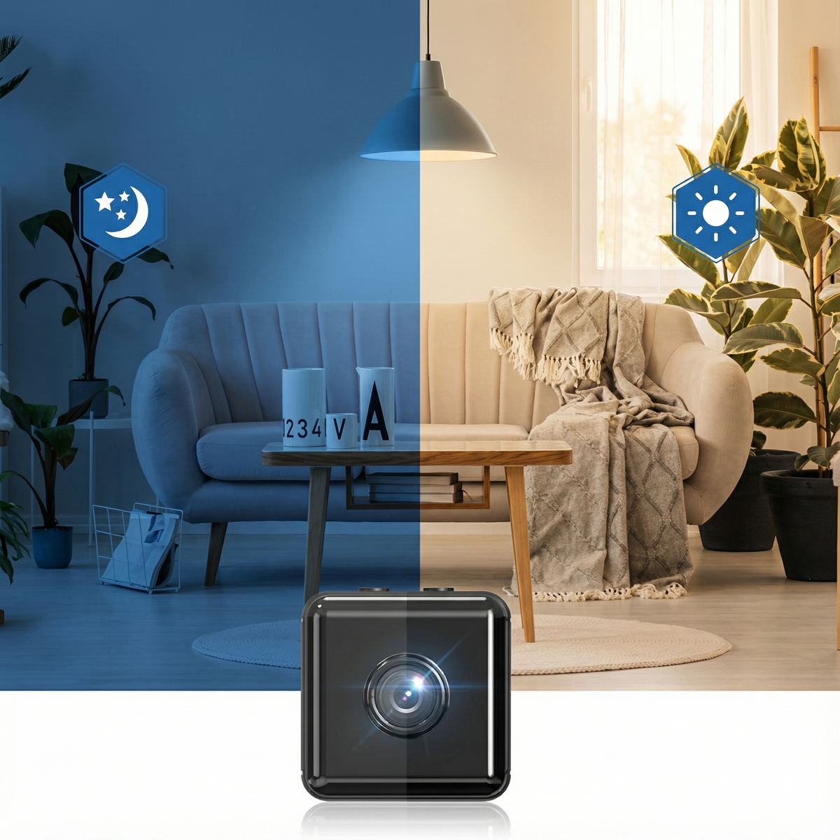 Draadloze Beveiligingscamera met Nachtzicht en App-bediening voor Huisbewaking Binnen en Buiten Compact | Sulvida