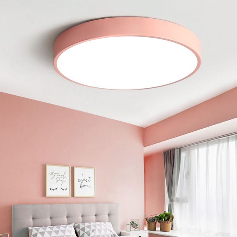 Ronde LED Plafondlamp Geel Blauw Groen Roze Grijs Modern Design Slaapkamer Woonkamer Kinderkamer Sfeerverlichting | Sulvida