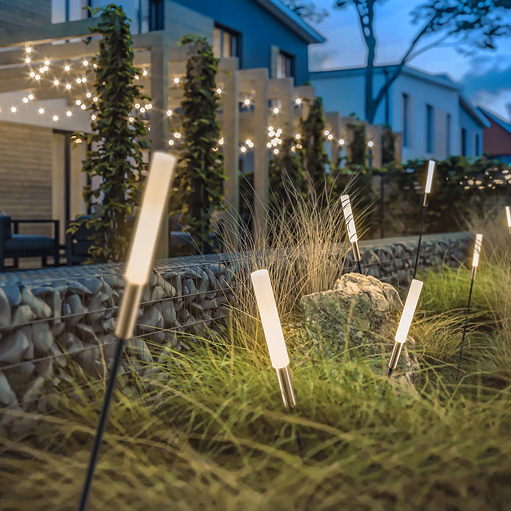 Éclairage solaire de jardin en forme de roseau, étanche, éclairage LED, lot de lampes d’extérieur à énergie solaire, éclairage d’ambiance | Sulvida