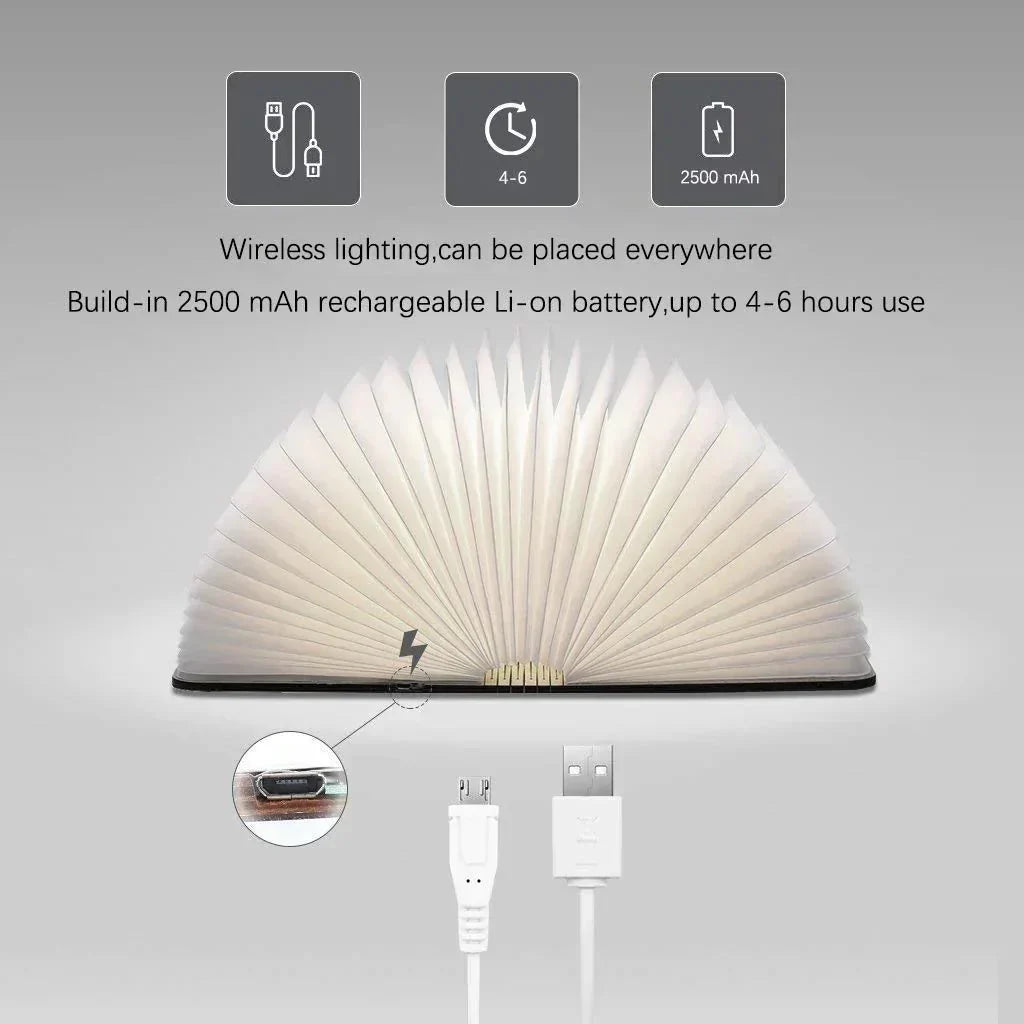 LED Tafellamp Boekvorm Oplaadbaar Draagbaar USB Decoratief Lichtobject met Dimmer Sfeerverlichting Leeslicht | Sulvida
