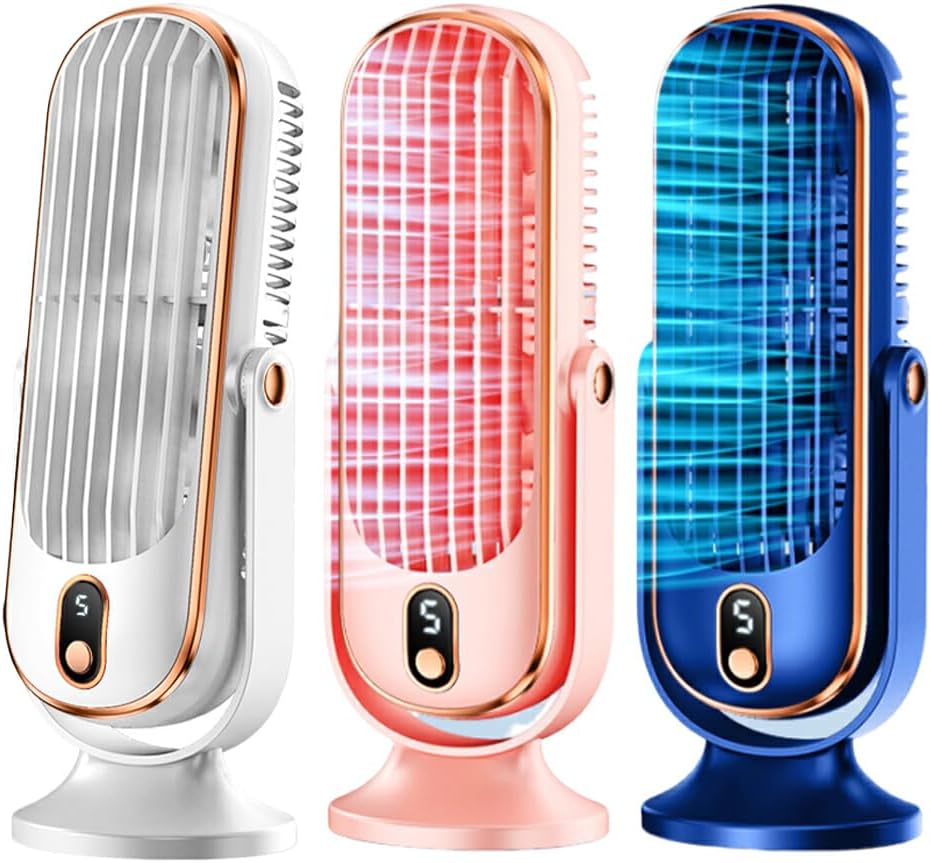 Draagbare Ventilator met Verstelbare Kop Stille Werking 4000mAh Accu Compacte Tafelventilator voor Onderweg | Sulvida