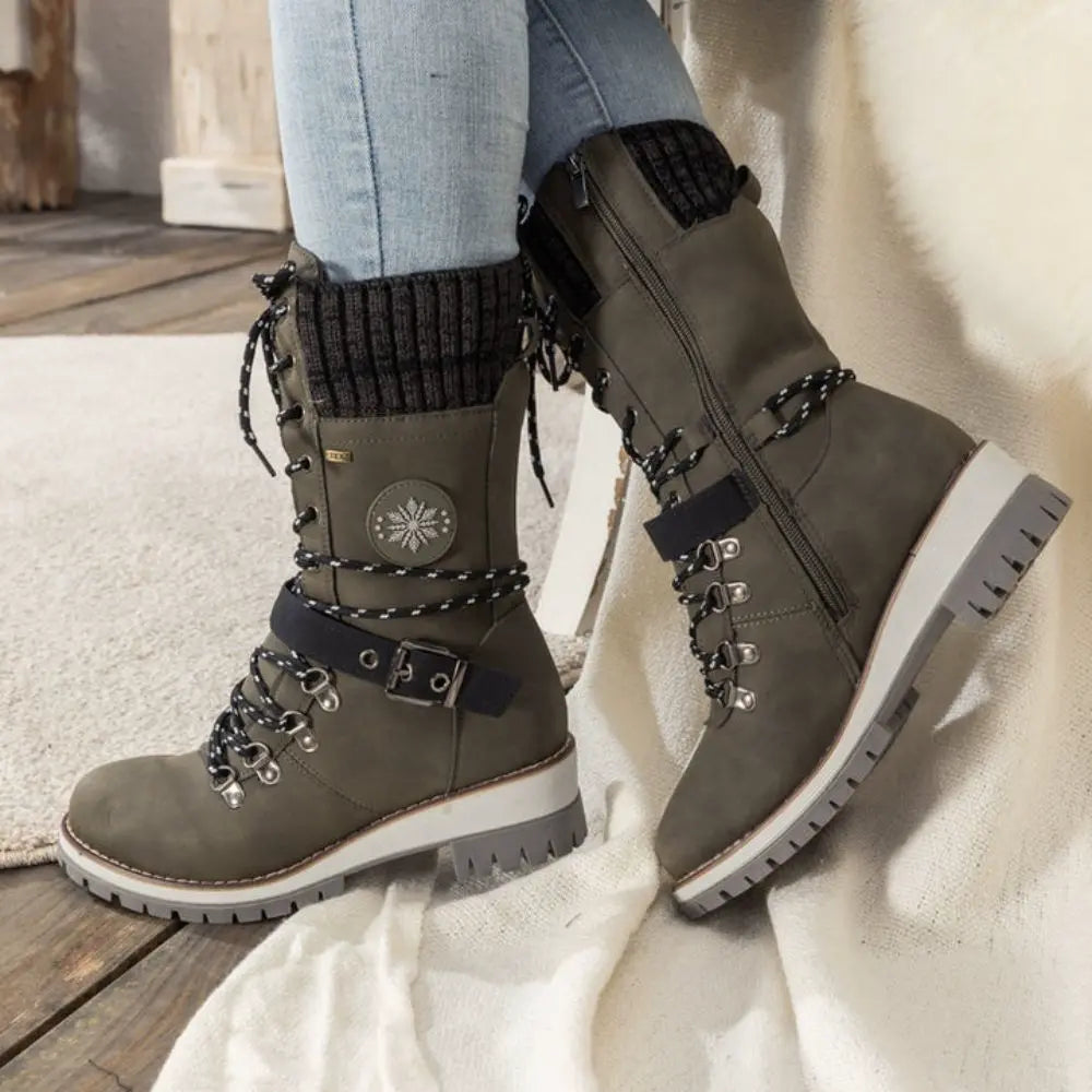 Dames Enkellaarsjes Waterdicht Winter Antislip Gevoerd Warm Snowboots Stevige Outdoor Wandelschoenen Sneeuw | Sulvida