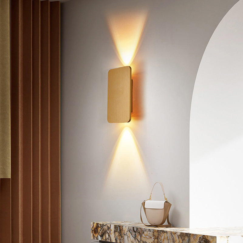 Rechthoekige wandlamp metaal LED-verlichting woonkamer slaapkamer modern warm wit interieurverlichting | Sulvida