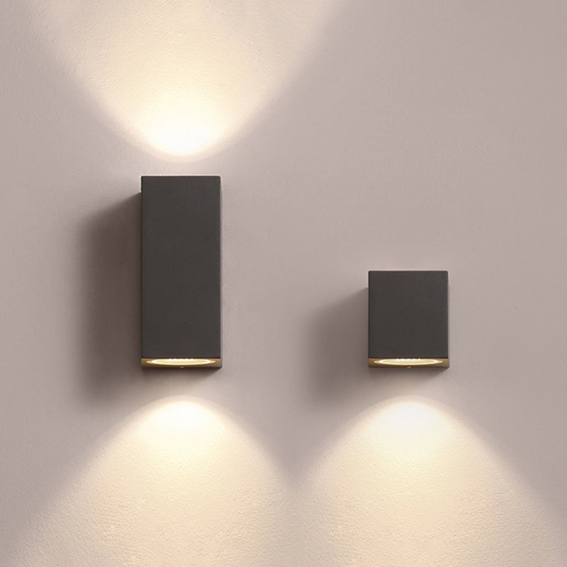 Vierkante Buitenwandlamp Zwart Metaal Glas LED Tuin Entree Verlichting Modern Design Waterdicht Buitenmuur | Sulvida