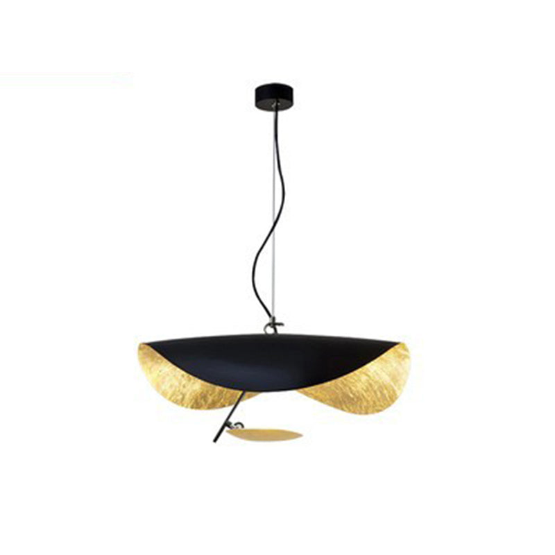 Hanglamp Metaal met Goudfolie 3 Kleuropties Warm Licht Verstelbaar Snoer Dimbaar Eetkamer Woonkamer Design | Sulvida