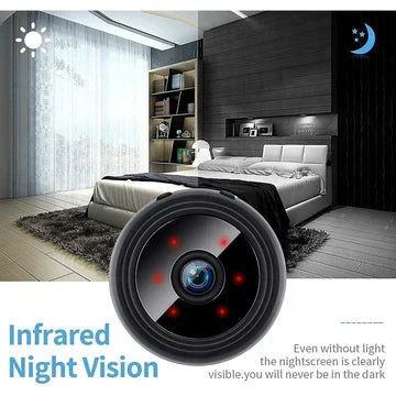 Draadloze Mini Beveiligingscamera met Audio en Video Live Feed – Magnetische Montage voor Binnen en Buiten, HD 1080P Nachtzicht, Bewegingsdetectie | Sulvida