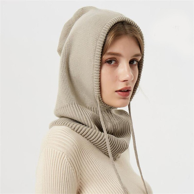Gebreide Wintermuts met Verstelbare Capuchon – Warme Beanie voor Herfst en Winter | Sulvida