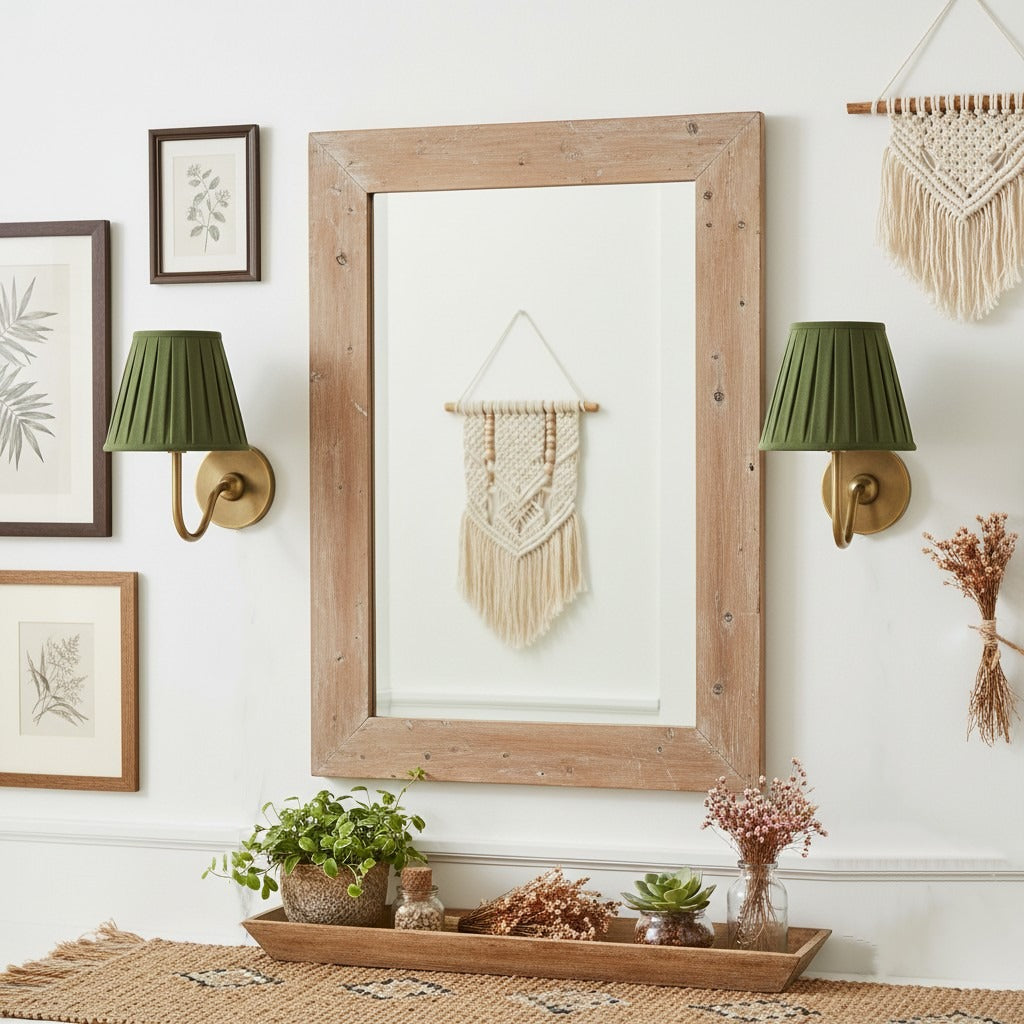 Wandlamp Linnen Kap Messing Armatuur Plissé of Glad Stof E12 Fitting Hardwired Decoratieve Verlichting | Sulvida