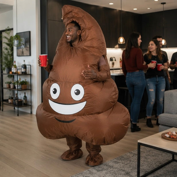 Opblaasbaar Emoji Kostuum – Humoristische Verkleedoutfit voor Feestjes, Halloween, Carnaval en Themafeesten | Sulvida