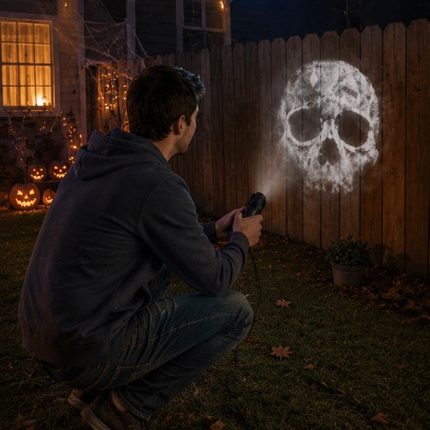 Schedel Projectorlamp USB Roterende Patronen Spookachtige Sfeerverlichting Halloween Decoratie Nachtlampje | Sulvida