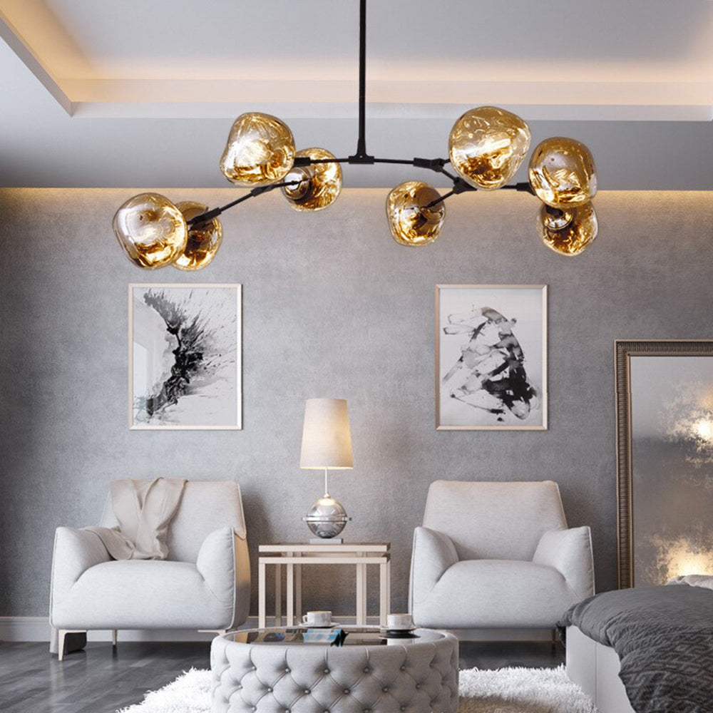 Glazen Bol Hanglamp Set 3 6 8 Lampen Goud Chroom Roségoud Eetkamer Woonkamer Modern Design E27 LED Sfeerverlichting | Sulvida