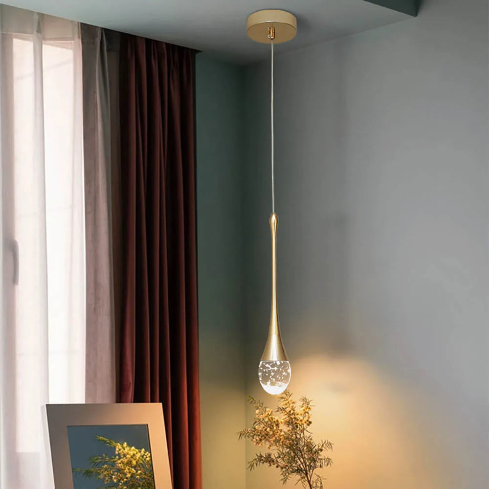 Glazen Hanglamp Druppelvorm met Warm Licht 5W-25W Hoogte 200cm Modern Design voor Eetkamer Woonkamer | Sulvida