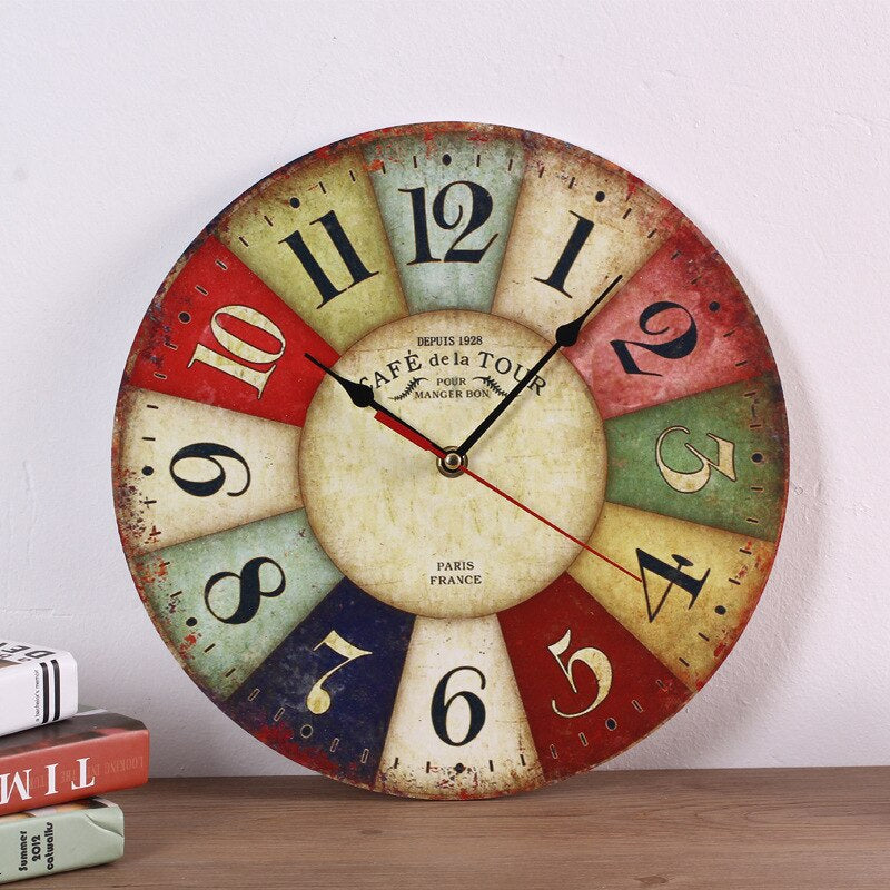 Houten wandklok 30 cm diameter natuurhout Scandinavisch minimalistisch design stille uurwerk woonkamer decoratie | Sulvida