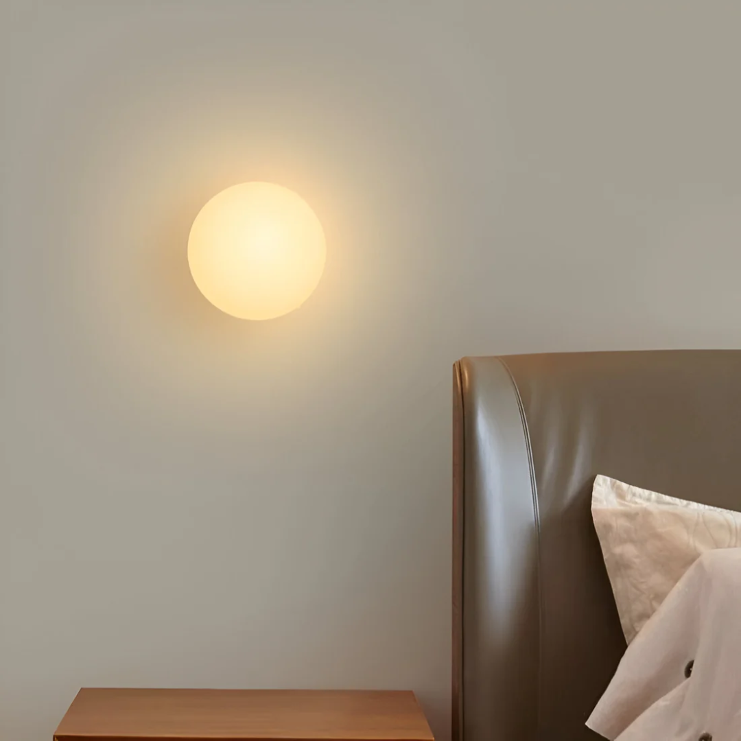 Glazen Wandlamp Wit Bol LED Warm Licht Minimalistisch Woonkamer Slaapkamer Hal Keuken Sfeerverlichting AC 220V | Sulvida