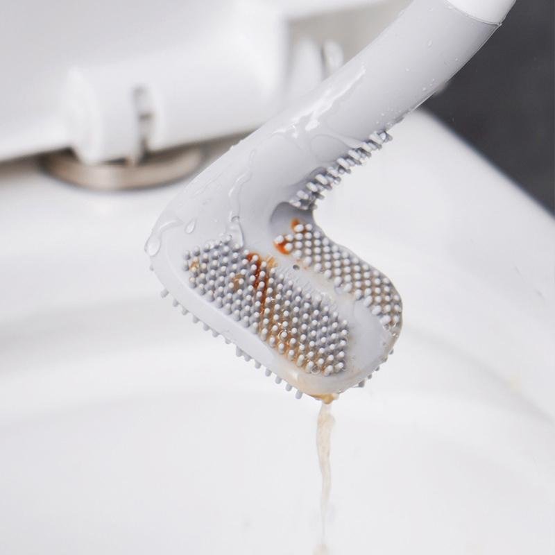 Driehoekige WC-Borstel met Wandhouder | Hygiënische Toiletborstel voor Moderne Badkamer Zonder Boren | Sulvida