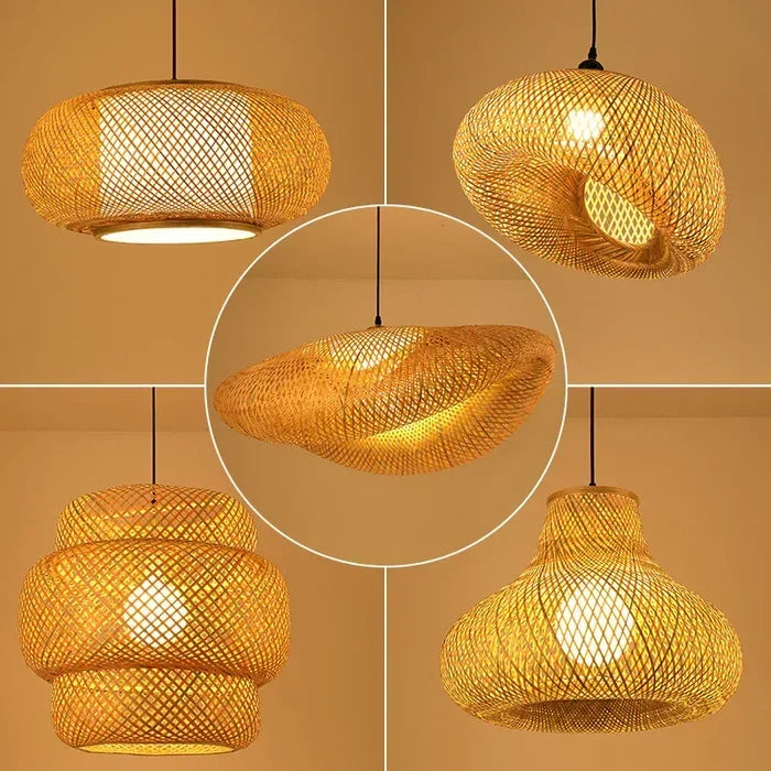 Handgeweven Rotan Hanglamp – Natuurlijke Verlichting voor een Warme Sfeer | Sulvida
