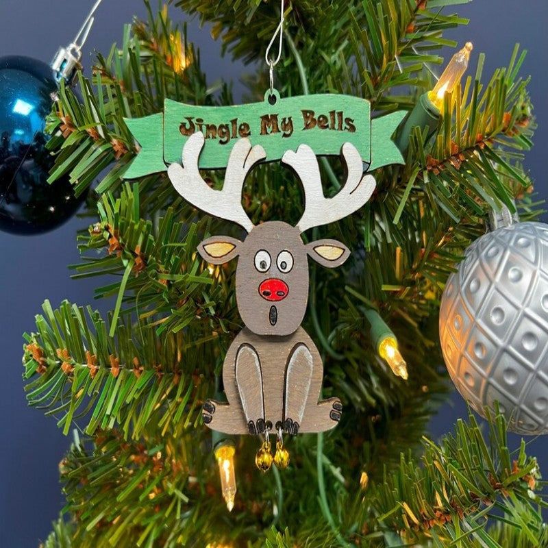 Humoristische Kerstboomhangers met Bellen Feestelijke Grappige Decoratie Kerstmis Kerstman Rendier Ornament | Sulvida