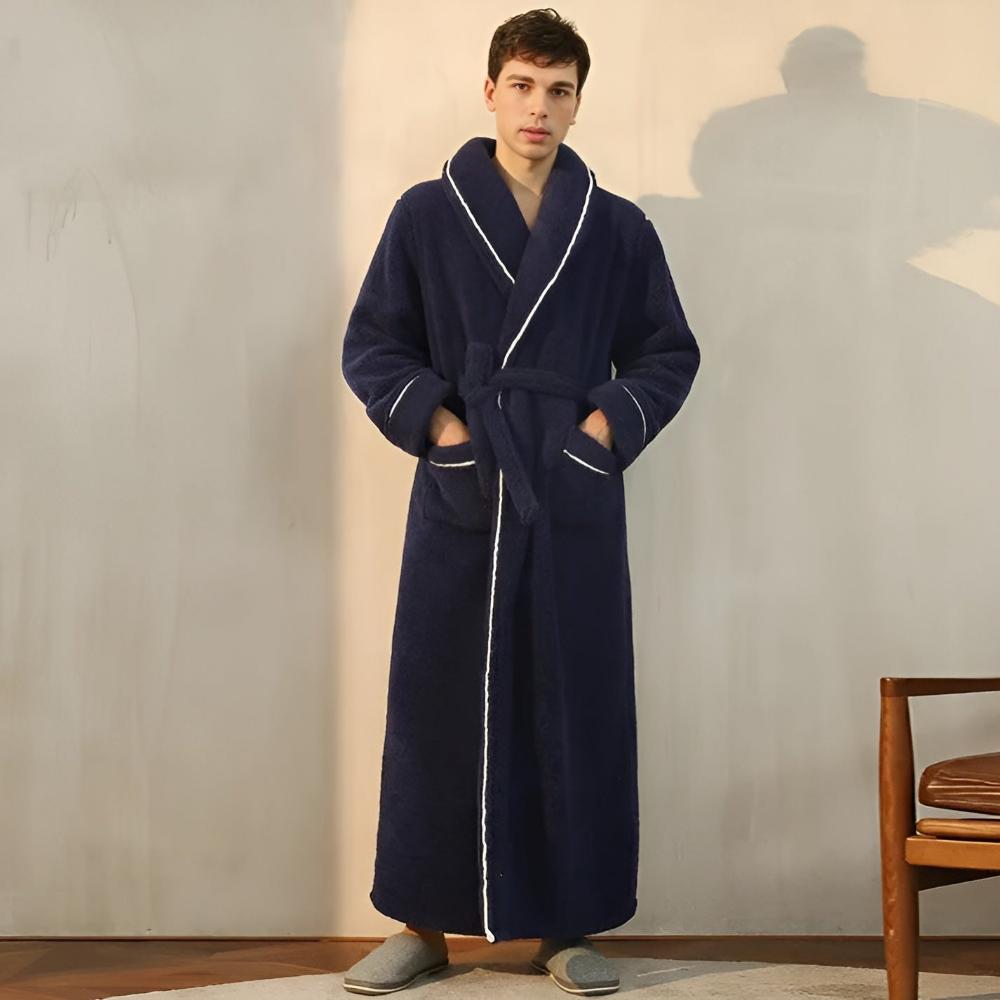 Sherpa Badjas Fluffy Fleece Ochtendjas Unisex Dames Heren Lange Badstofjas Huisjasje Loungewear Katoen | Sulvida